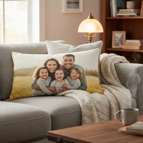 Indoor Family Portrait Pillow